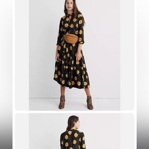 Madewell Green Tier Midi Dress